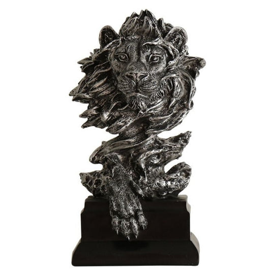 statue-tete-de-lion-argent