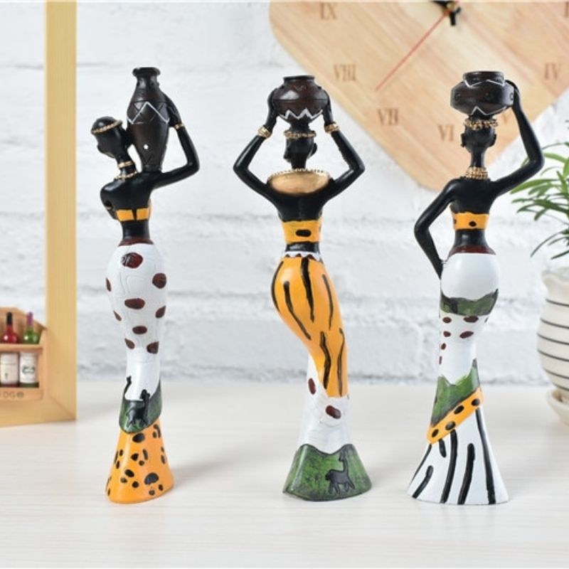 Statue Africaine Jaune - Collection Prestige
