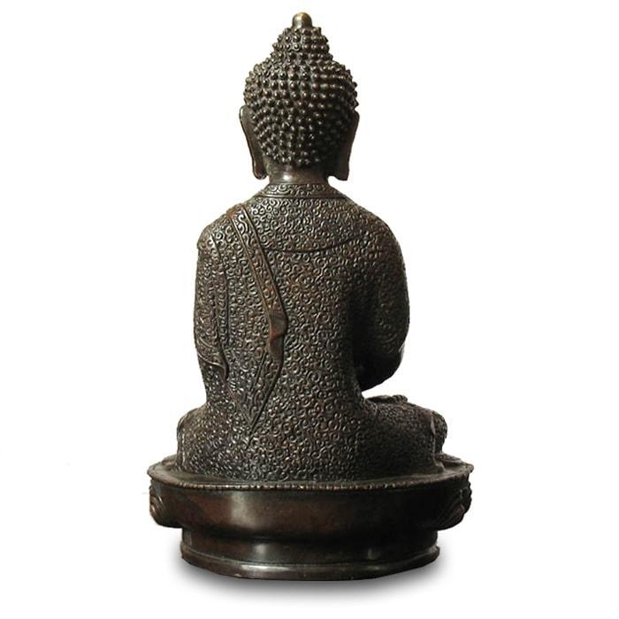 Statue Bouddha Moine en Métal — Édition Signature