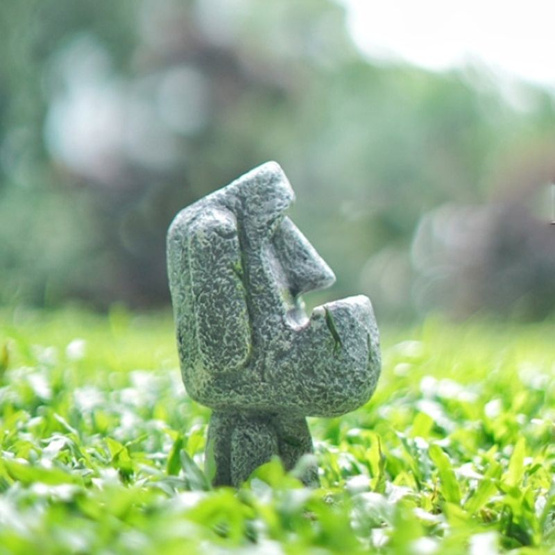 Moaï Jardin — Statue en Résine Premium