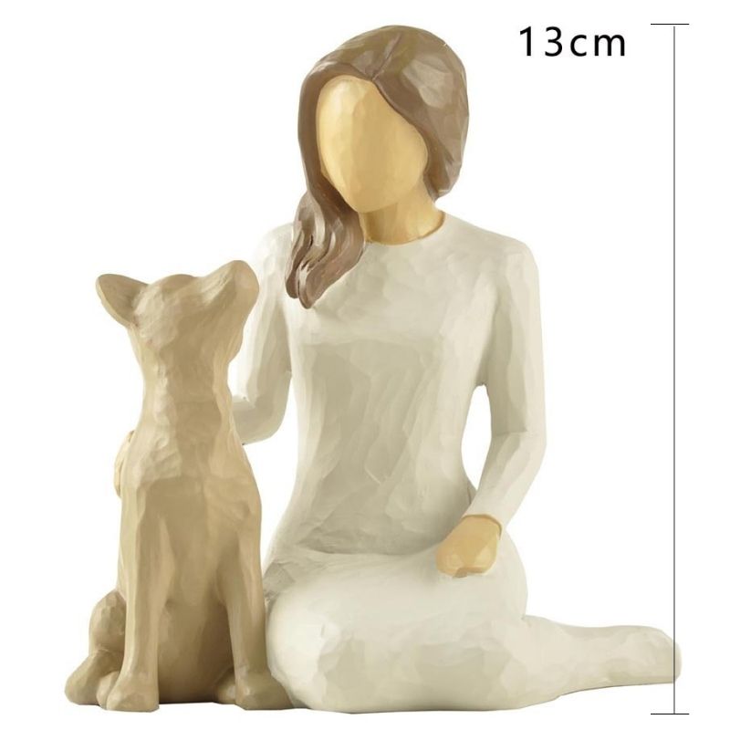 Statue Femme Assise et Chien - Édition Signature