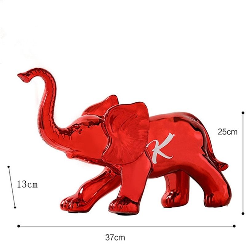 Statue Éléphant Rouge — Édition Signature