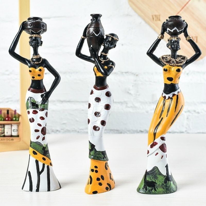 Statue Africaine Jaune - Collection Prestige