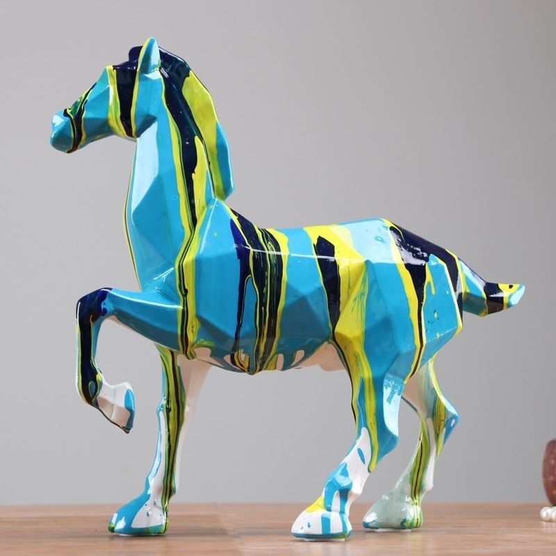 Statue Cheval Bleu — Édition Prestige