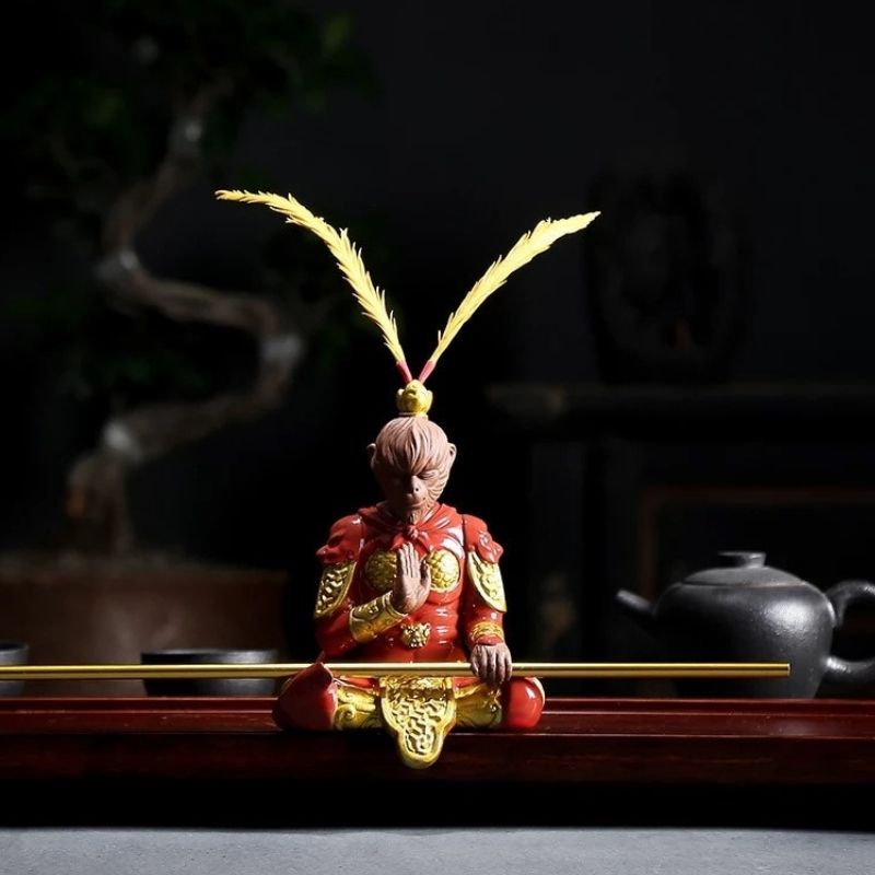 Statue du Singe – Sagesse Rouge