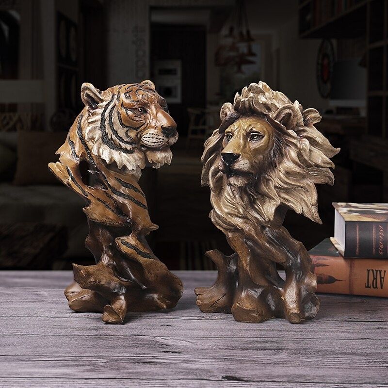 Statue Tête de Lion en Résine – Édition Prestige