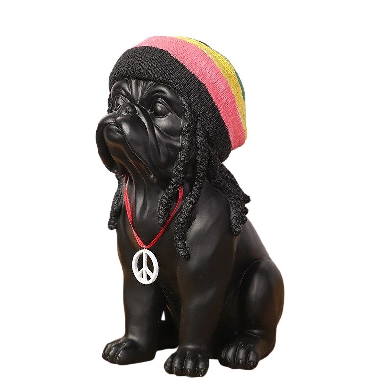 bouledogue-statue-rasta