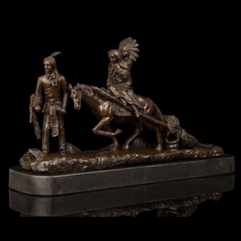 Statue Indienne en Bronze — Édition Prestige