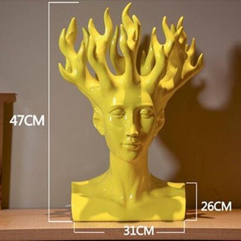 Statue Femme: Vase Jaune