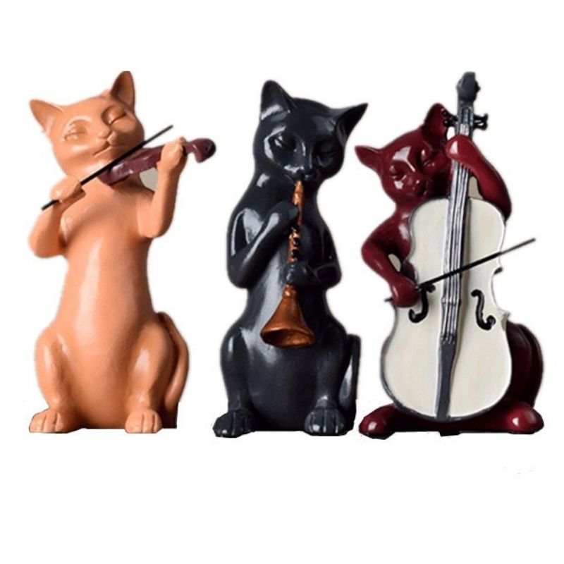 statue-chat-musicien