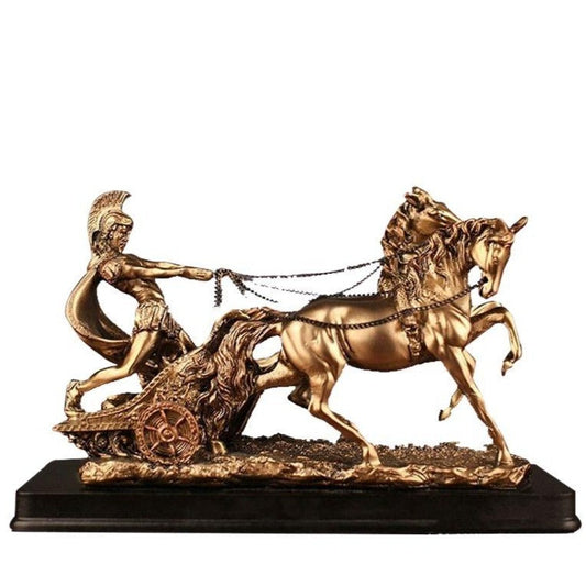 statue-grecque-cavalier-bride-cheval-cabre