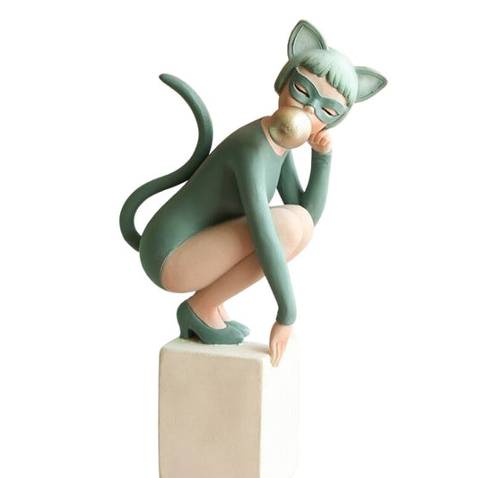 statue-femme-lapin-vert
