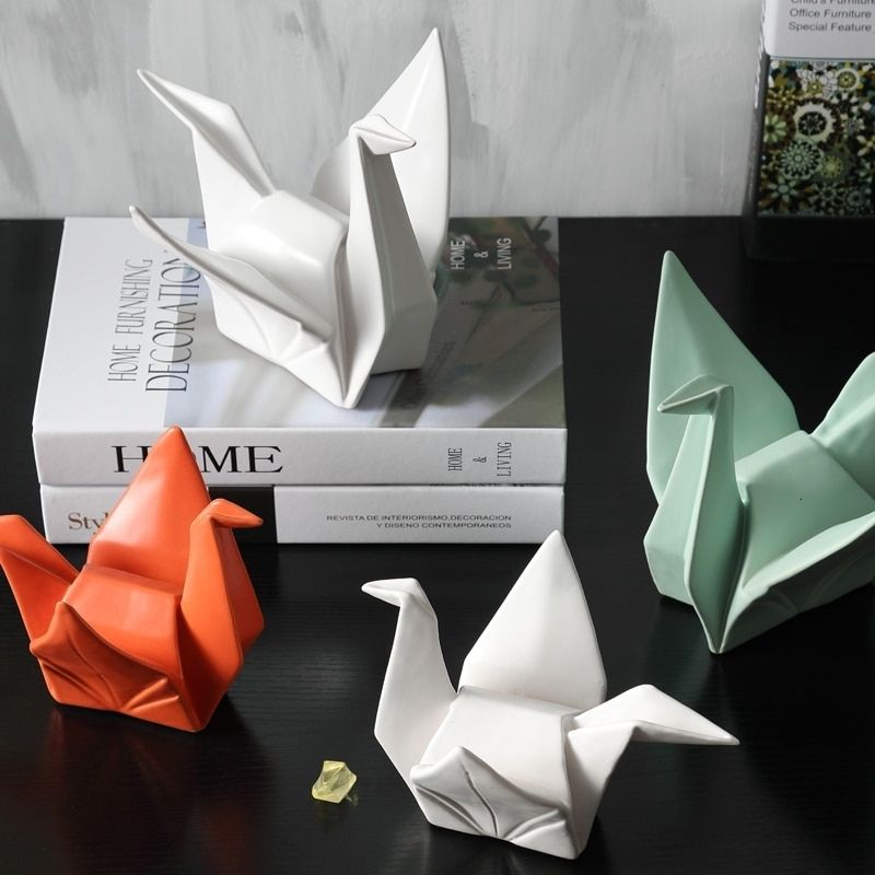 Statue Origami Cocotte Orange — Édition Signature