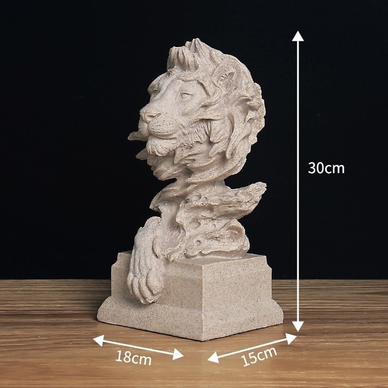 Statue Lion Effet Pierre – Edition Signature