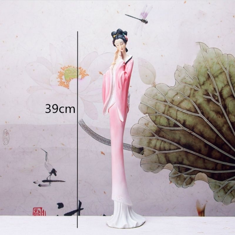 Geisha Rose – Statue Japonaise