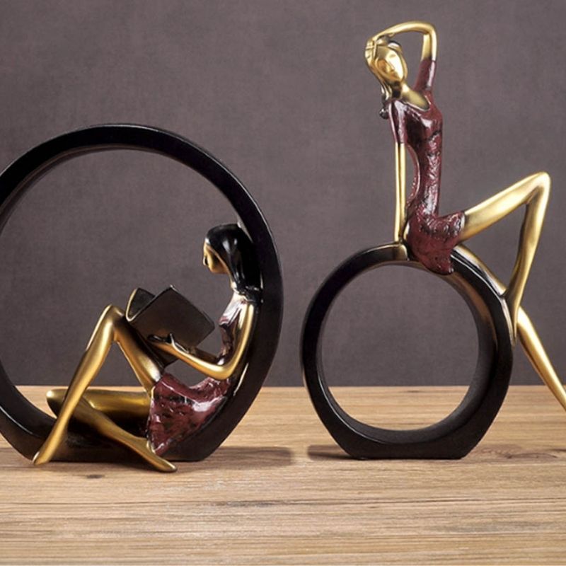 Statue Femme Assise Noire — Collection Signature