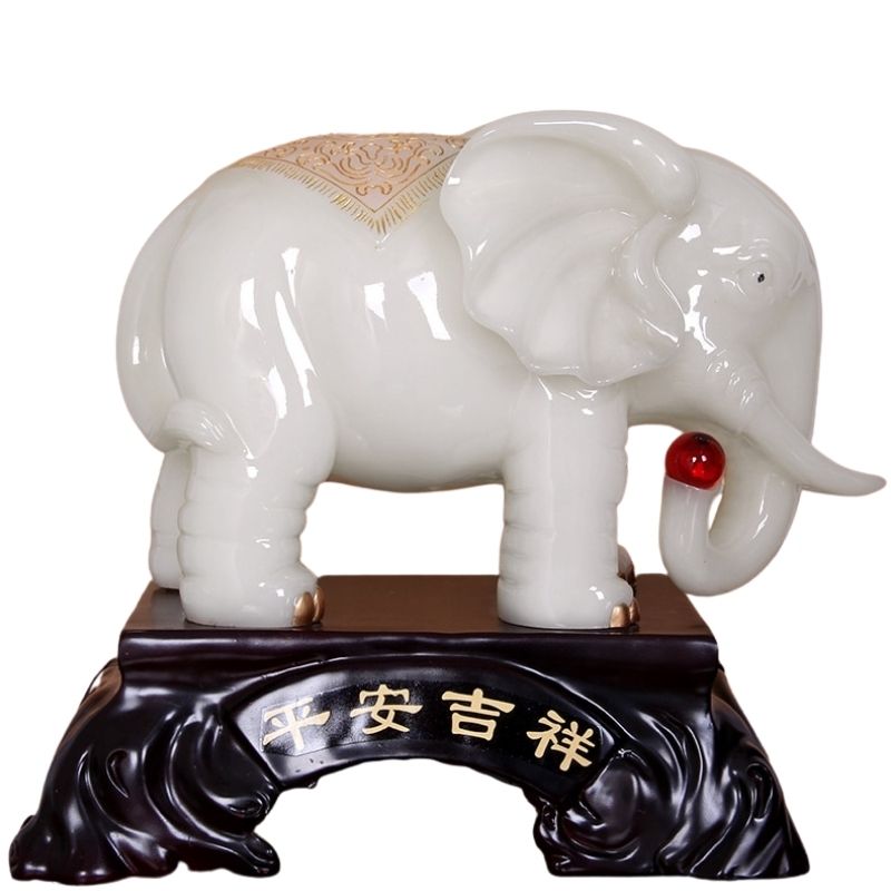 statue-elephant-grande-taille-blanc
