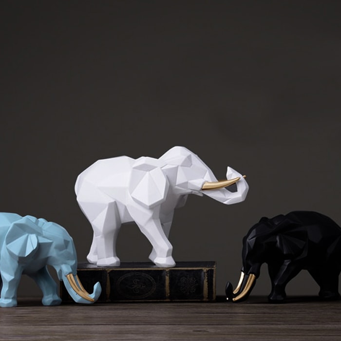 Statue Origami : Éléphant Family