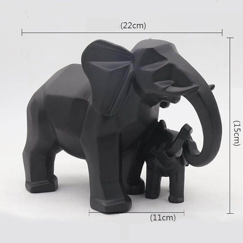 Statue Éléphant XXL Noir
