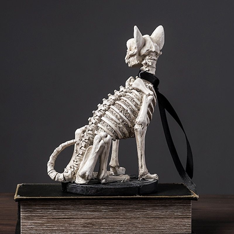 Statue Chat Squelette — Édition Prestige