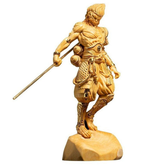 statue-singe-en-bois-ancien