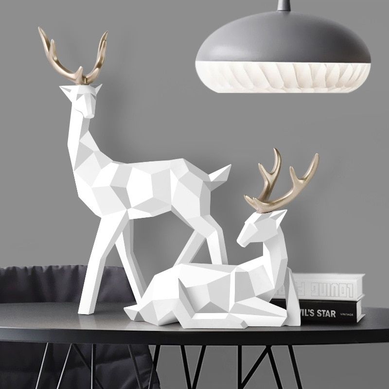 Statue Origami Cerf Blanc – Signature