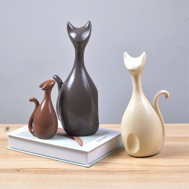 Statue Chat Famille - Signature