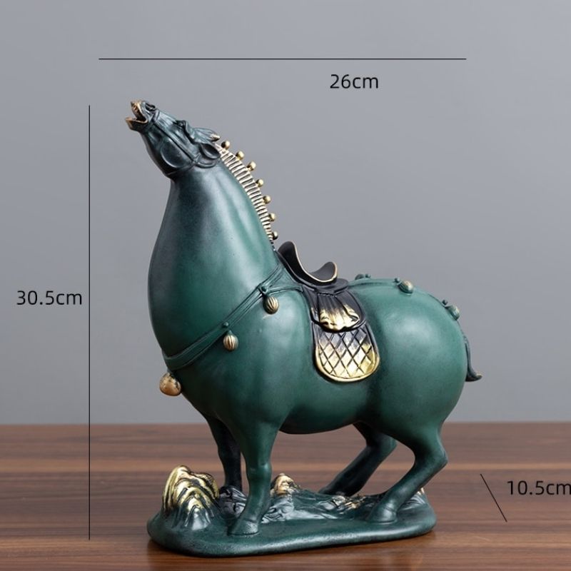 Statue Cheval Rond Bleu – Édition Signature