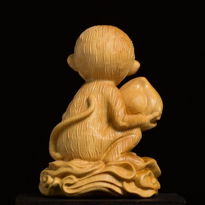 Statue Singe Bois – Déco Premium
