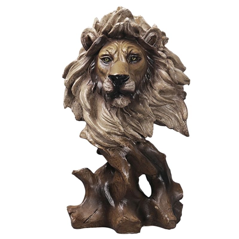 statue-tete-de-lion-en-resine