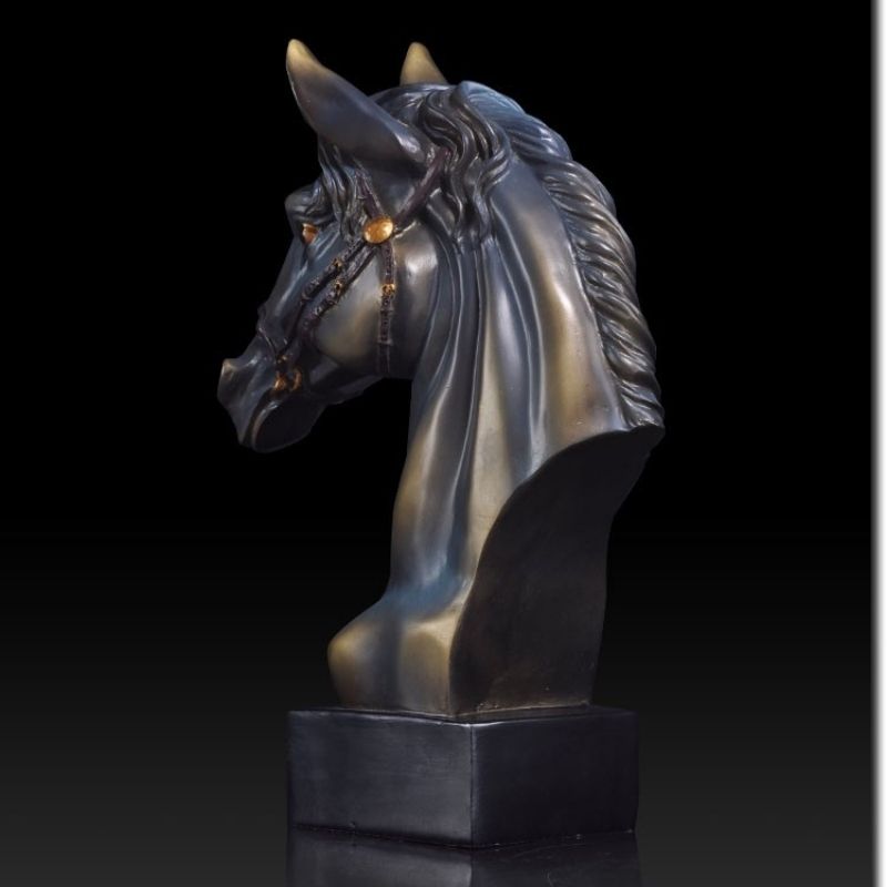 Statue Tête de Cheval en Résine - Édition Prestige