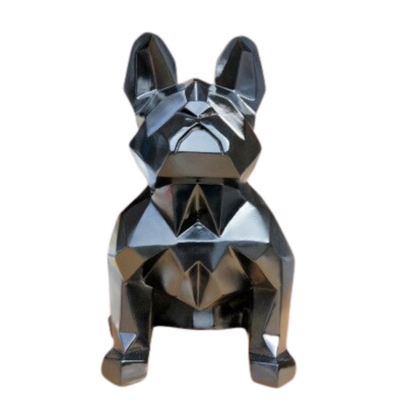 statue-bouledogue-origami-noir