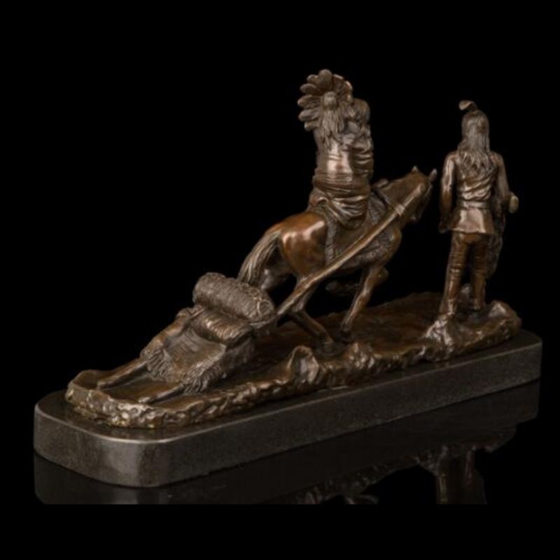 Statue Indienne en Bronze — Édition Prestige