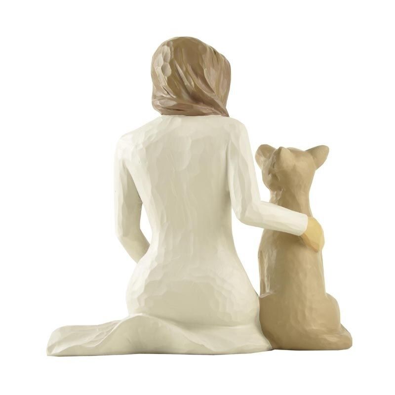 Statue Femme Assise et Chien - Édition Signature