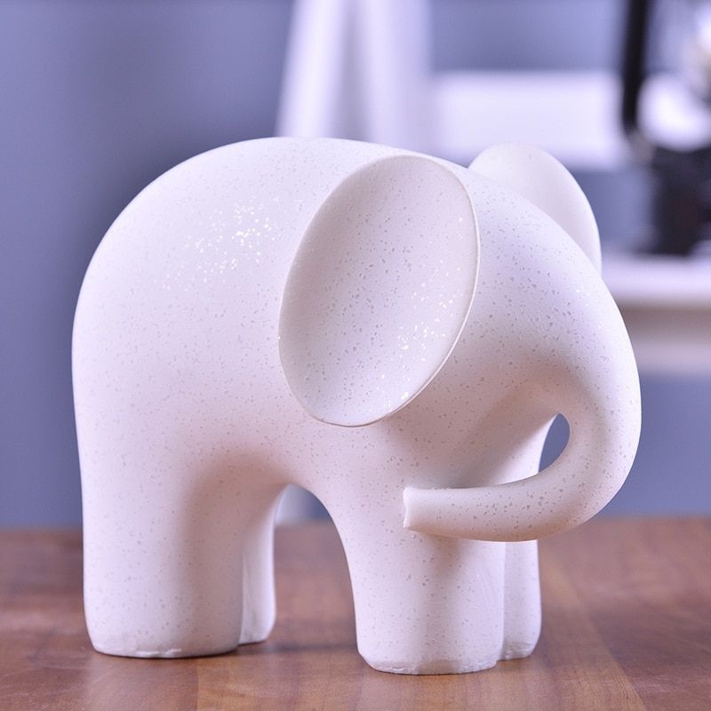 Statue Éléphant Déco Blanc - Collection Signature