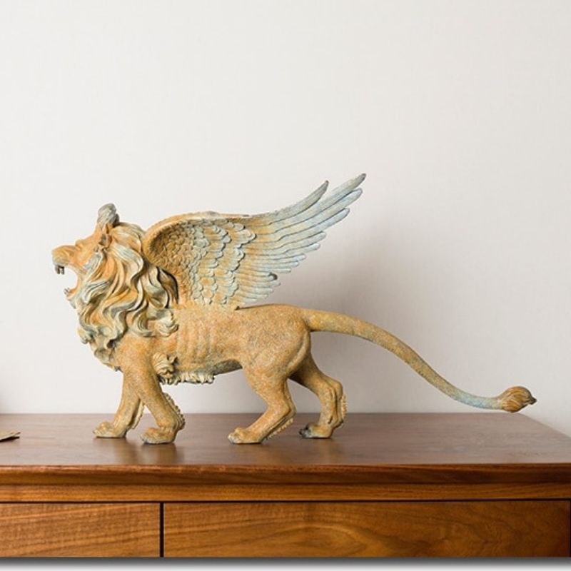 Statue Lion Ailé – Collection Signature