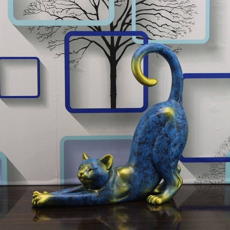 Statue Chat Bleu — Édition Signature