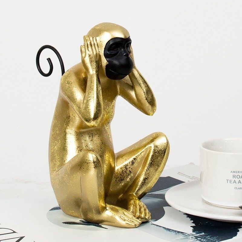 Statue des 3 Singes en Or - Édition Prestige