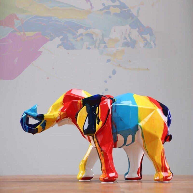 Statue Éléphant Multicolore - Édition Signature