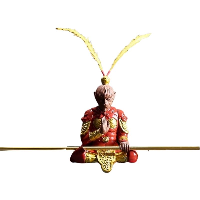 singe-sagesse-statue-rouge