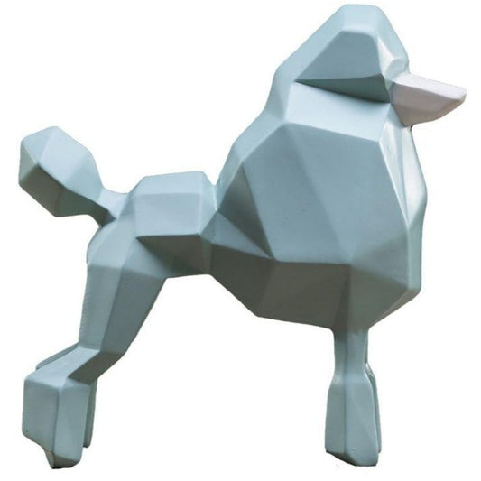 statue-origami-caniche-bleu
