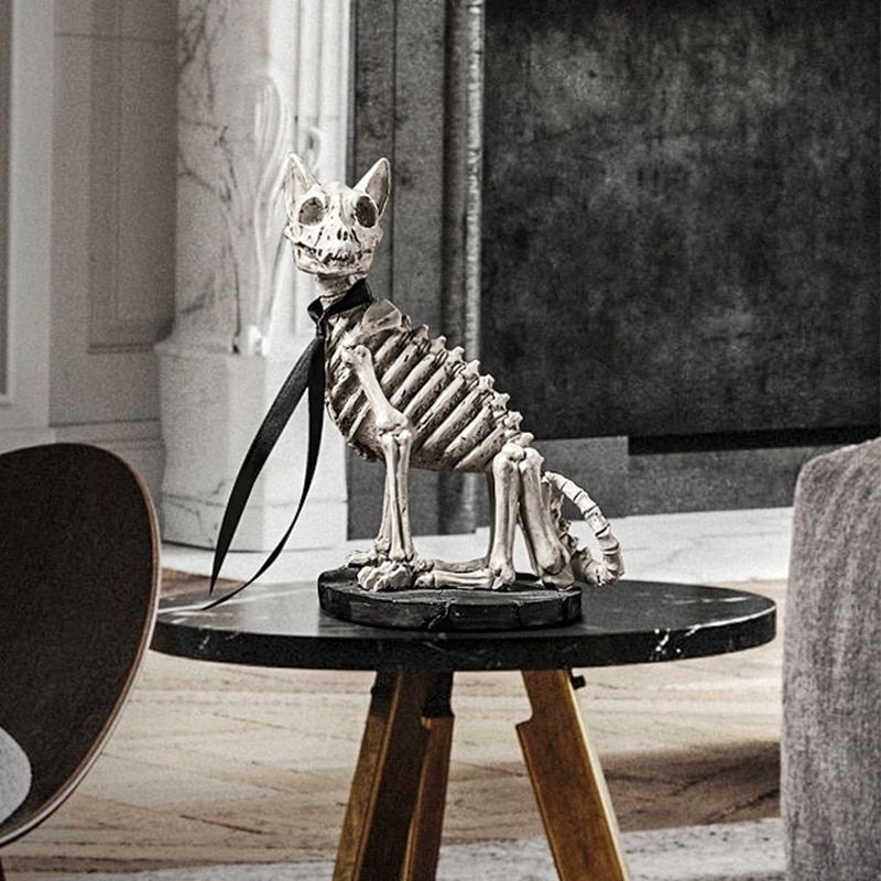 Statue Chat Squelette — Édition Prestige