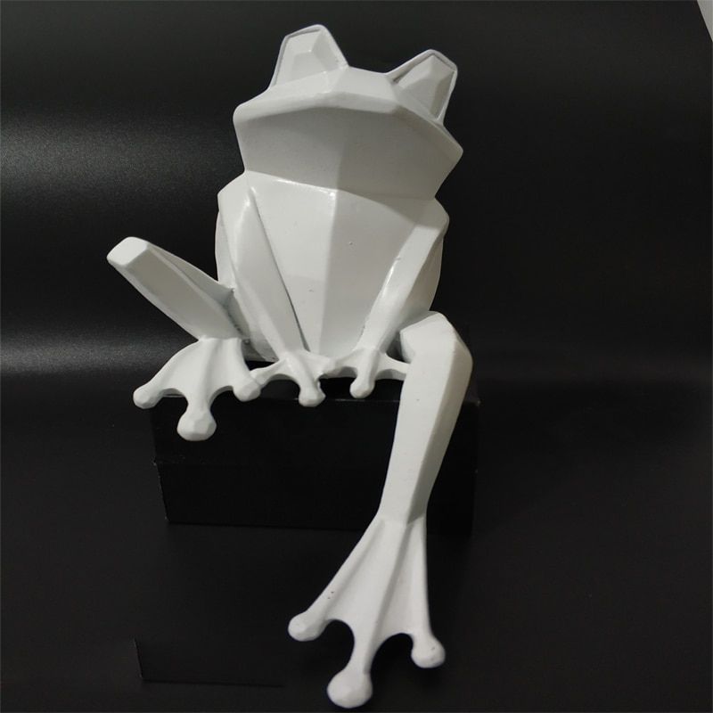Statue Origami Grenouille Blanche — Édition Premium
