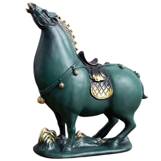 statue-cheval-rond-bleu
