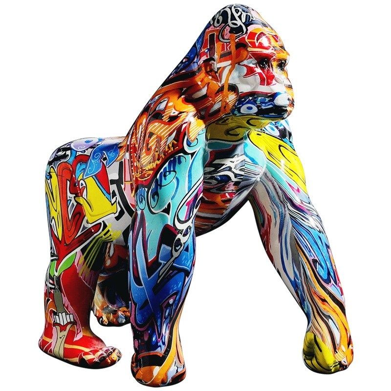 statue-gorille-peinture