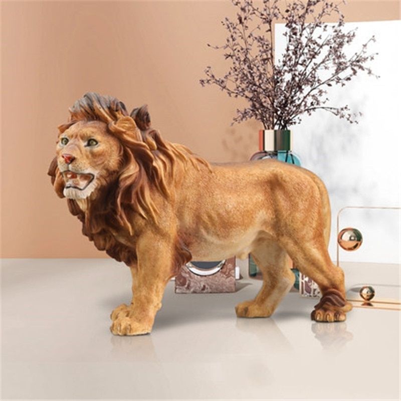 Lion Debout en Résine – Statue Design
