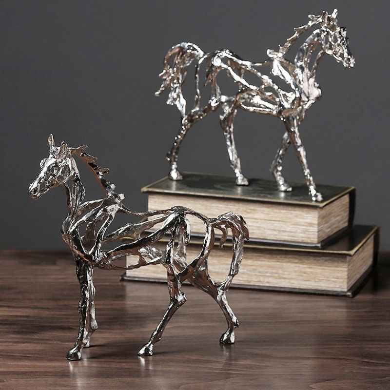 Statue Cheval Argent – Édition Prestige