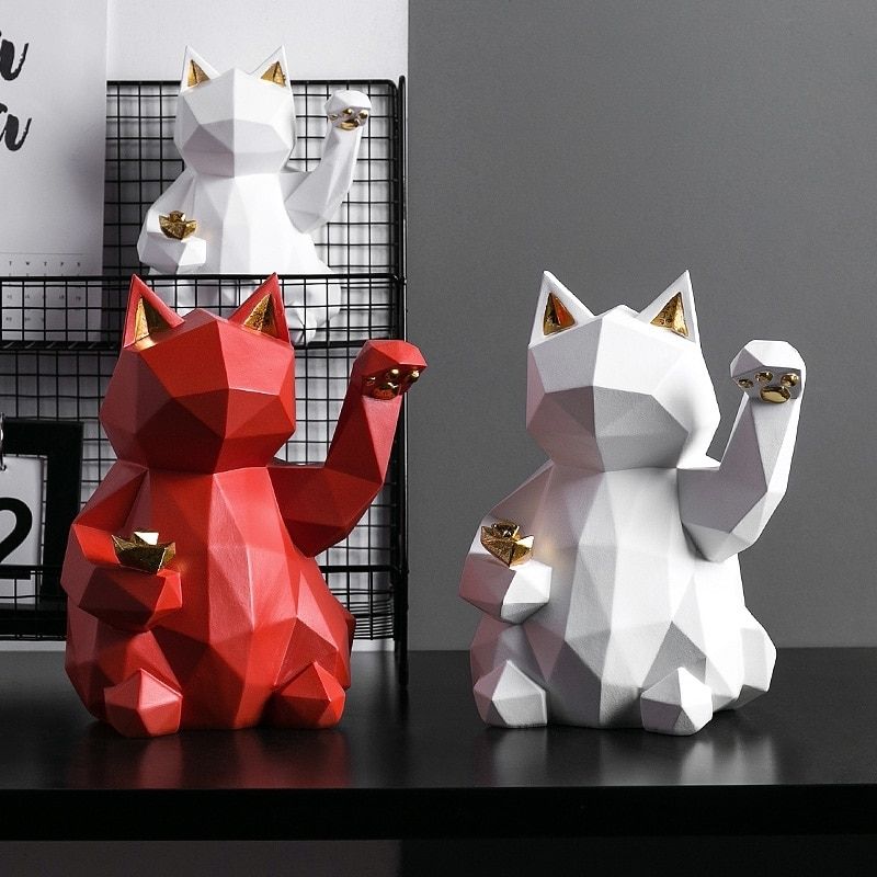Statue Chat Japonais Origami – Édition Premium