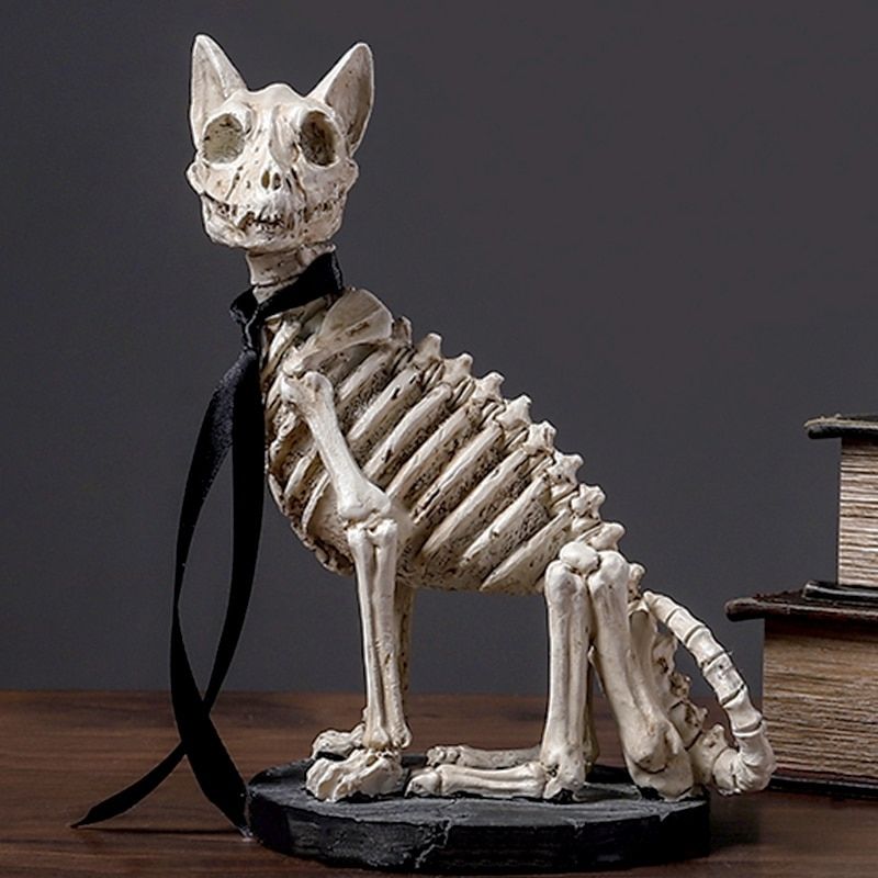Statue Chat Squelette — Édition Prestige