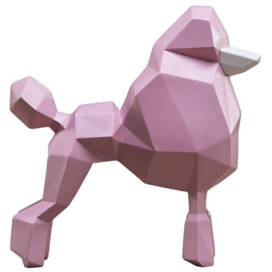 statue-origami-caniche-rose